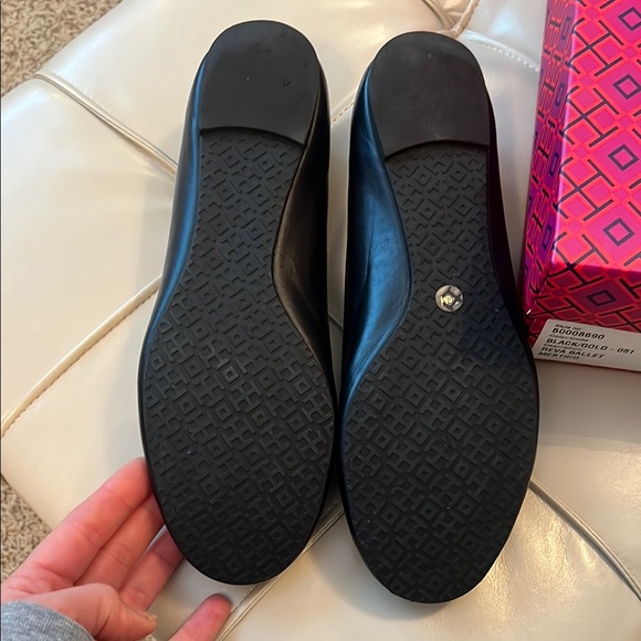 Tory Burch Black and Gold Flats - Picture 3 of 5